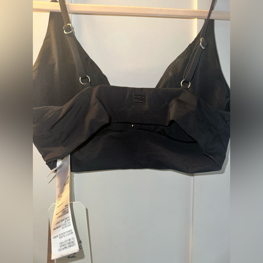 NWT Billabong Sol Searcher V-Neck Cami Bikini Top - Black Pebble - Picture 3 of 7